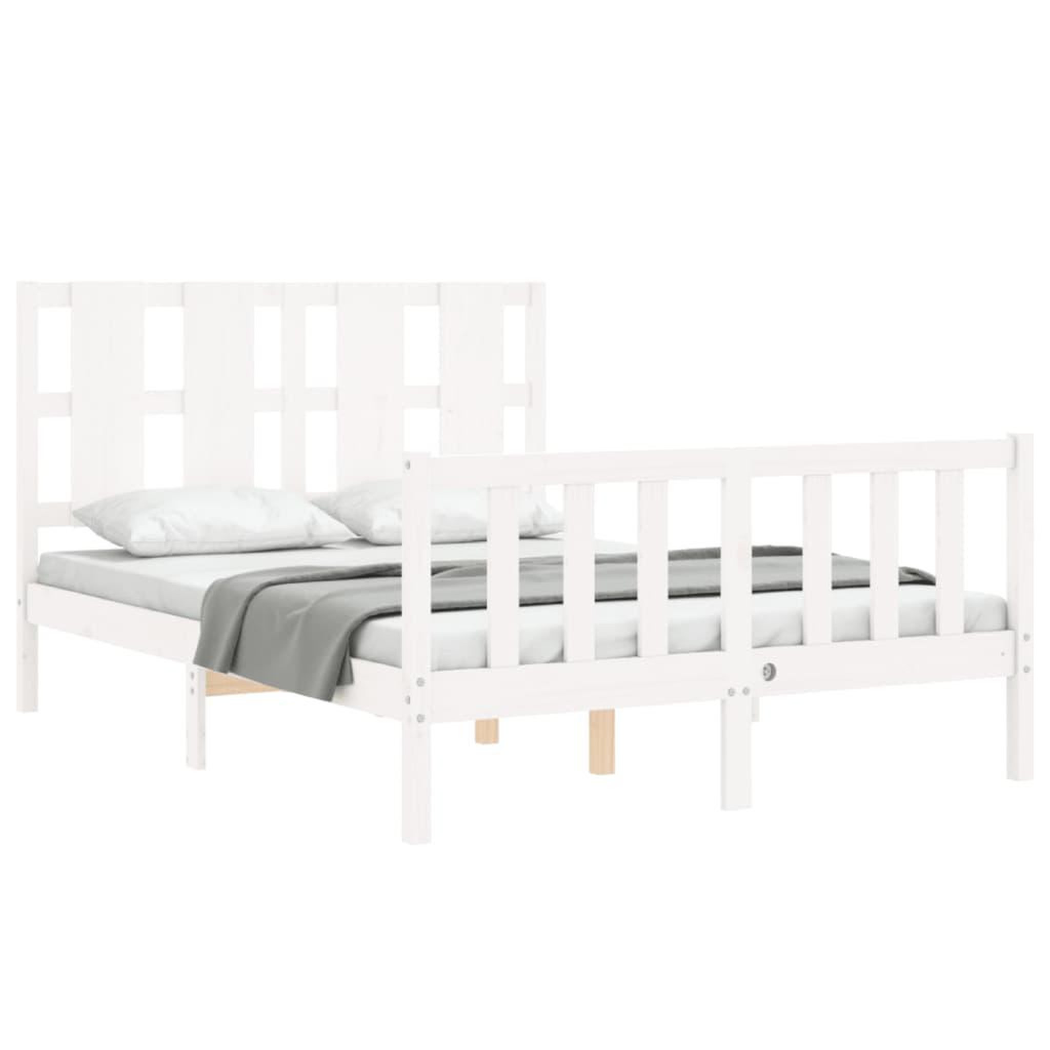 Voir la diapositive 4 : VIDAXL Cadre de lit sans matelas blanc bois de pin massif
