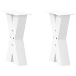 VIDAXL Pieds de table basse forme de X 2 pcs blanc 38x(42-43) cm acier
