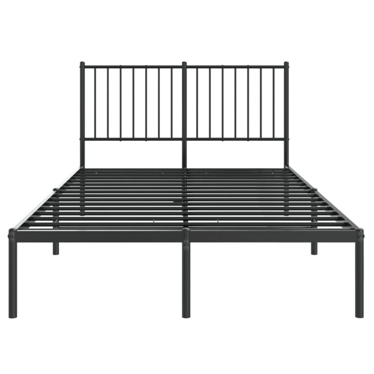 VIDAXL Cadre de lit metal sans matelas avec tete de lit noir 120x190cm