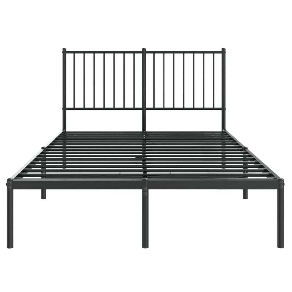 VIDAXL Cadre de lit metal sans matelas avec tete de lit noir 120x190cm