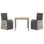 Voir la diapositive 3 : VIDAXL Ensemble a manger de jardin 3 pcs coussins gris resine tressee