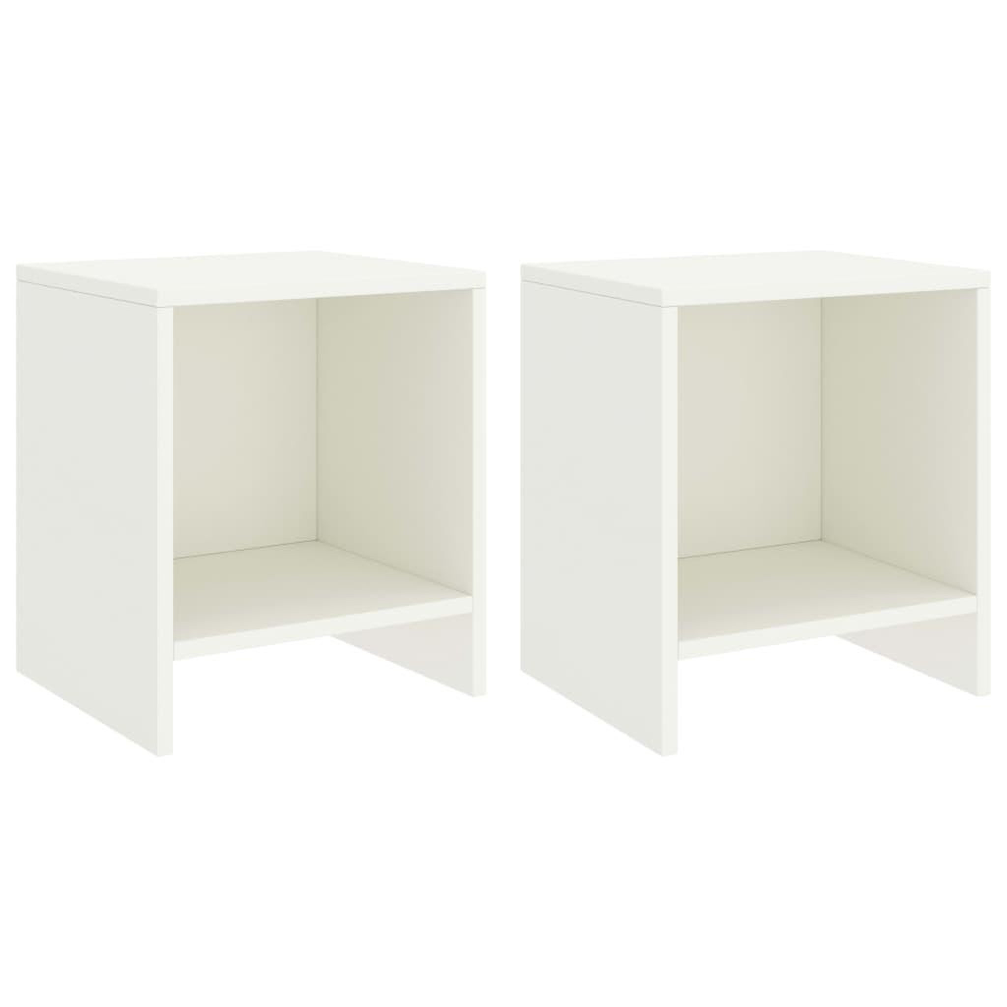 Voir la diapositive 1 : VIDAXL Tables de chevet 2 pcs Blanc 35x30x40 cm Bois de pin massif