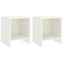 Voir la diapositive 1 : VIDAXL Tables de chevet 2 pcs Blanc 35x30x40 cm Bois de pin massif