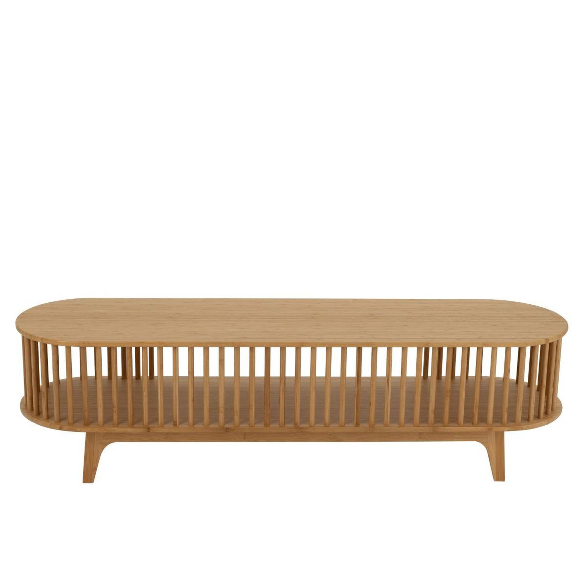 Voir la diapositive 2 : J-LINE Meuble tv en bambou  live  150cm naturel
