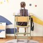 Voir la diapositive 2 : HOMCOM HOMCOM Bureau enfant Vintage style pupitre d'écolier - ensemble bureau et chaise réglable - case de rangement, bracket, range-stylos - acier kaki MDF aspect bois clair
