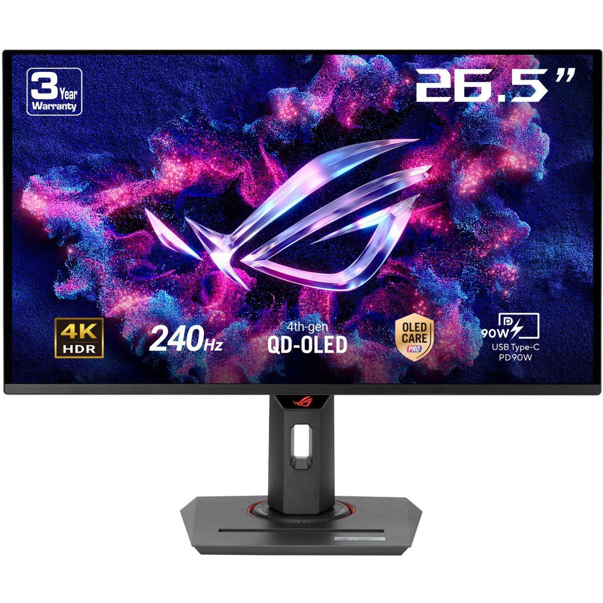 asus ecran pc gamer xg27ucdmg 27 4k 240hz qd-oled hdr10+ hdmi 2.1 usb-c 90w g-sync