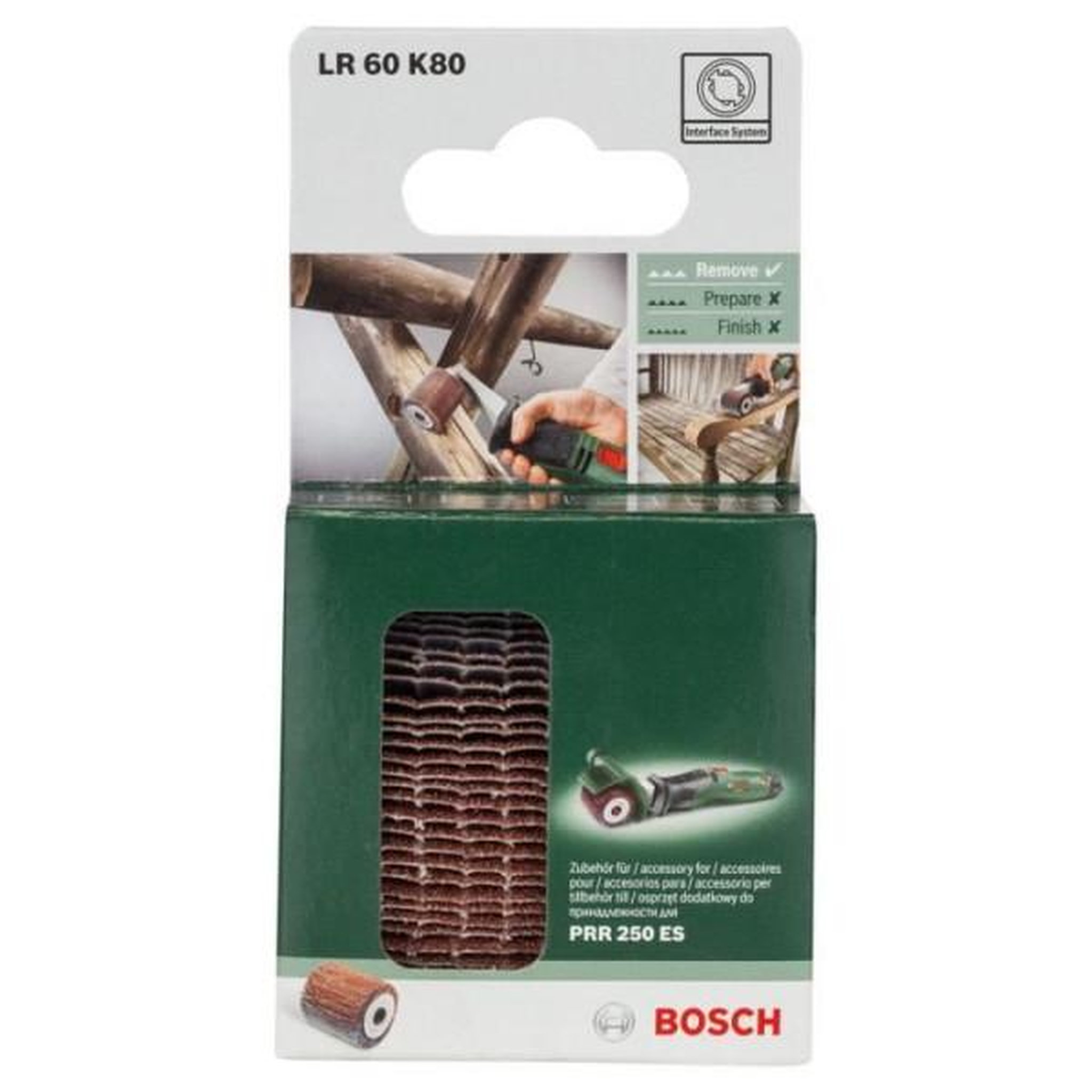 Voir la diapositive 2 : BOSCH Rouleau a lamelles surface courbe grain 80 - bosch - prr / texoro - poncer - bois, métal et matiere synthétique