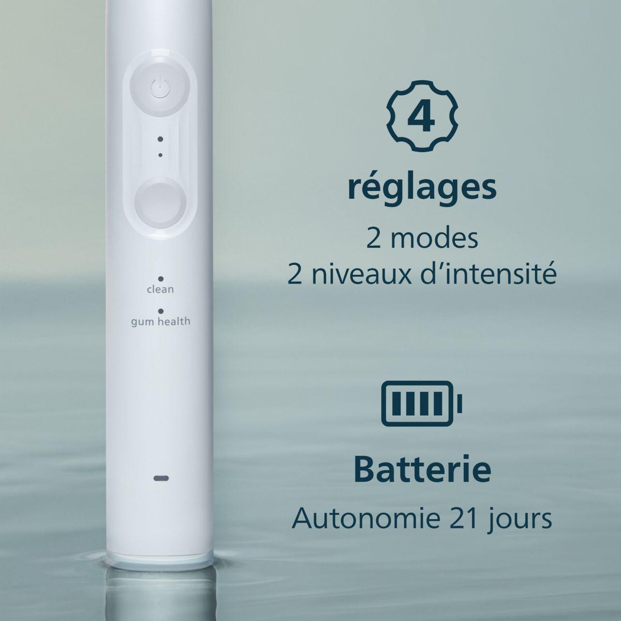 Voir la diapositive 4 : Philips Brosse à dents électrique hx4042/41 serie 4100 blanche
