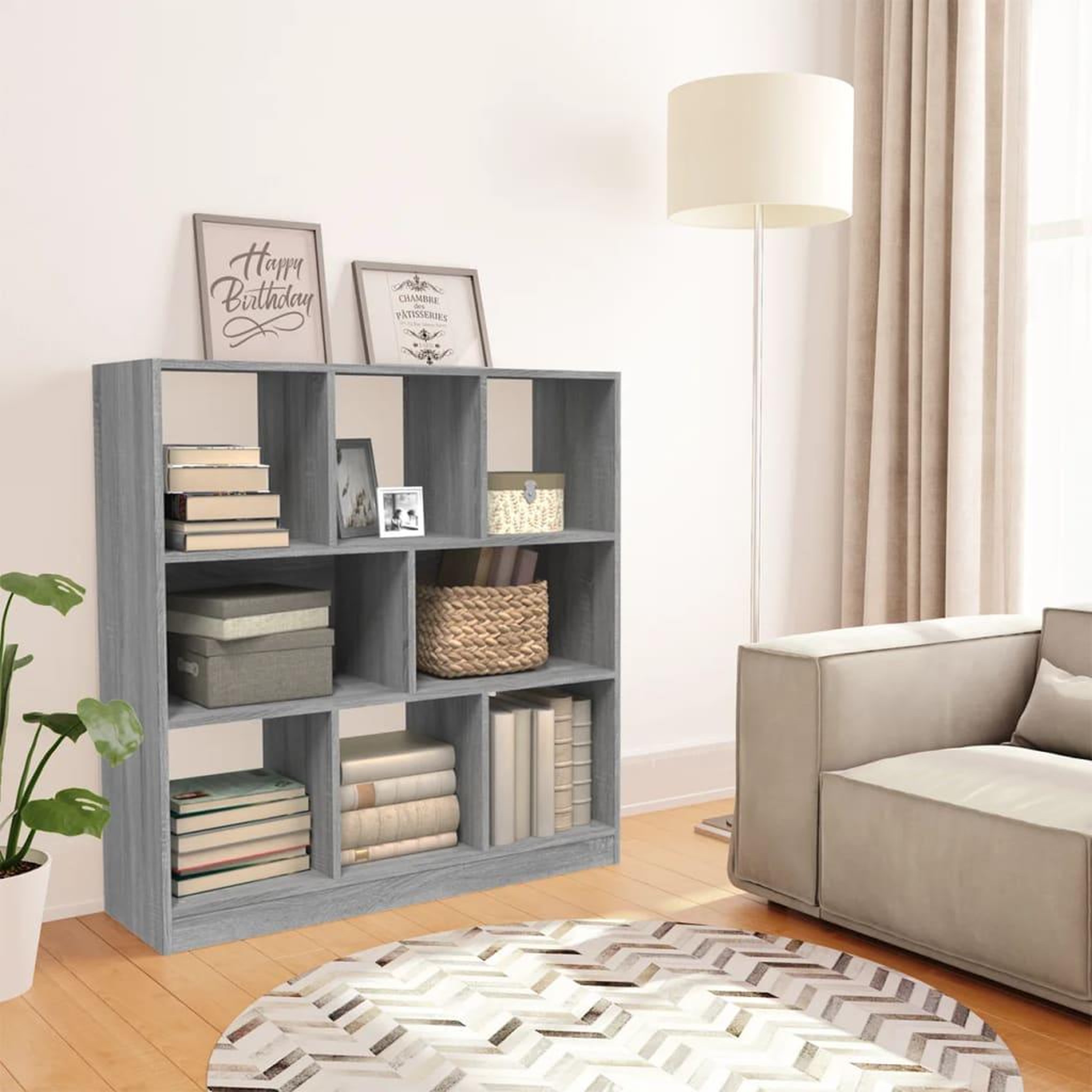 Voir la diapositive 1 : VIDAXL Bibliotheque Sonoma gris 97,5x29,5x100 cm Bois d'ingenierie