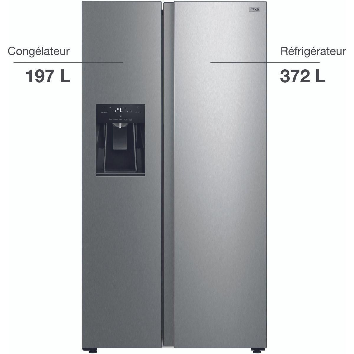 MIOGO Réfrigérateur Américain MRAVDE180-90midii1