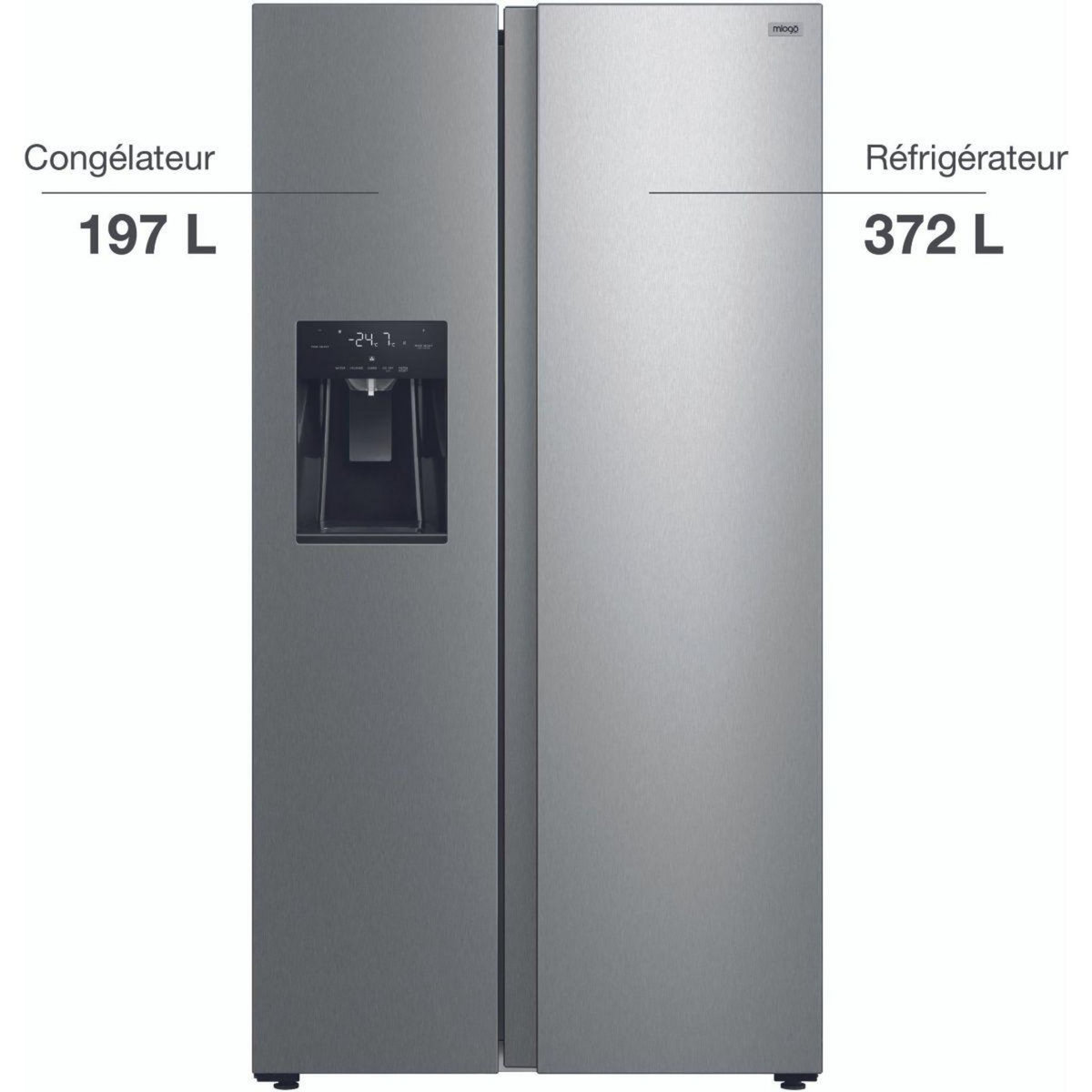 MIOGO Réfrigérateur Américain MRAVDE180-90midii1
