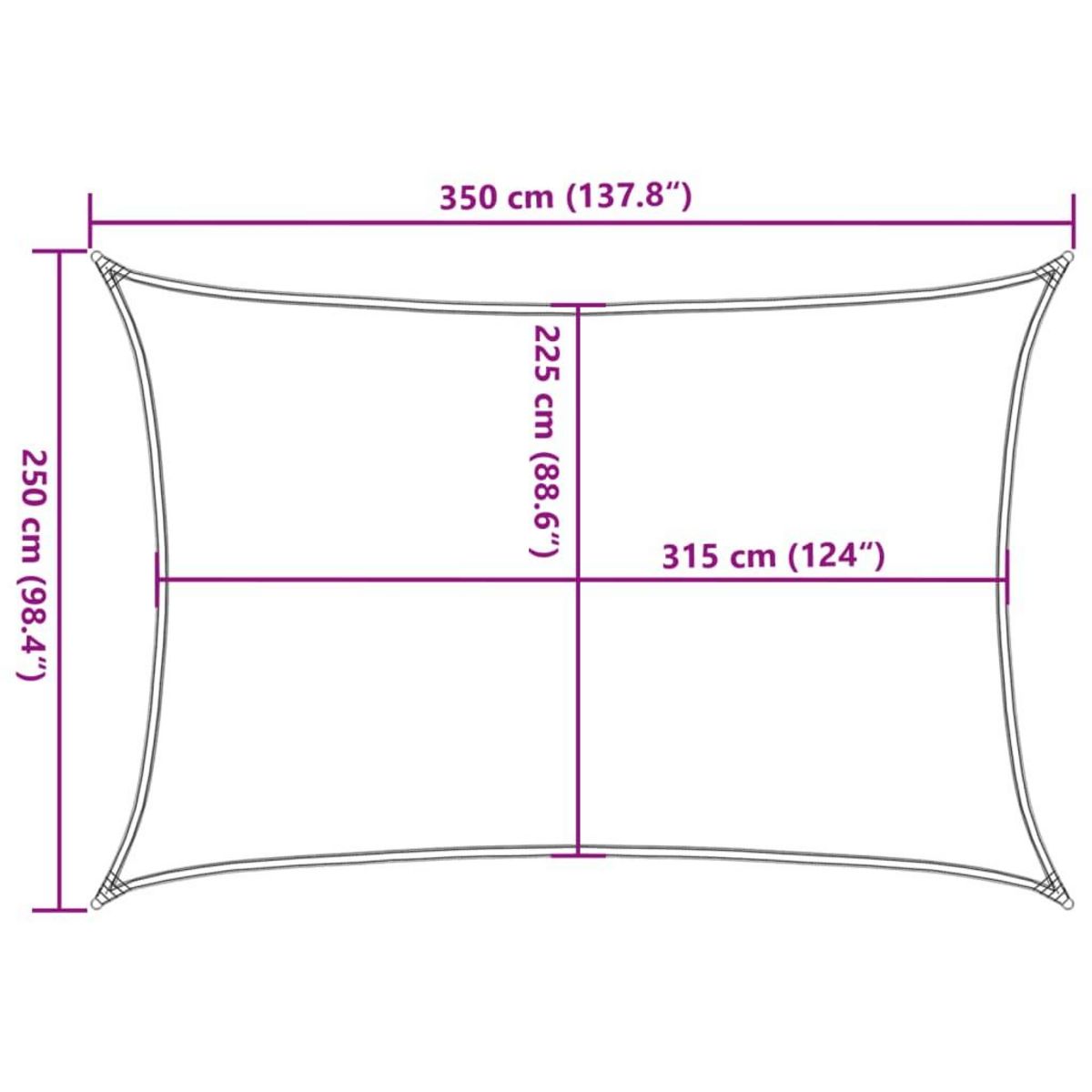 VIDAXL Voile d'ombrage 160 g/m^2 Bleu 2,5x3,5 m PEHD
