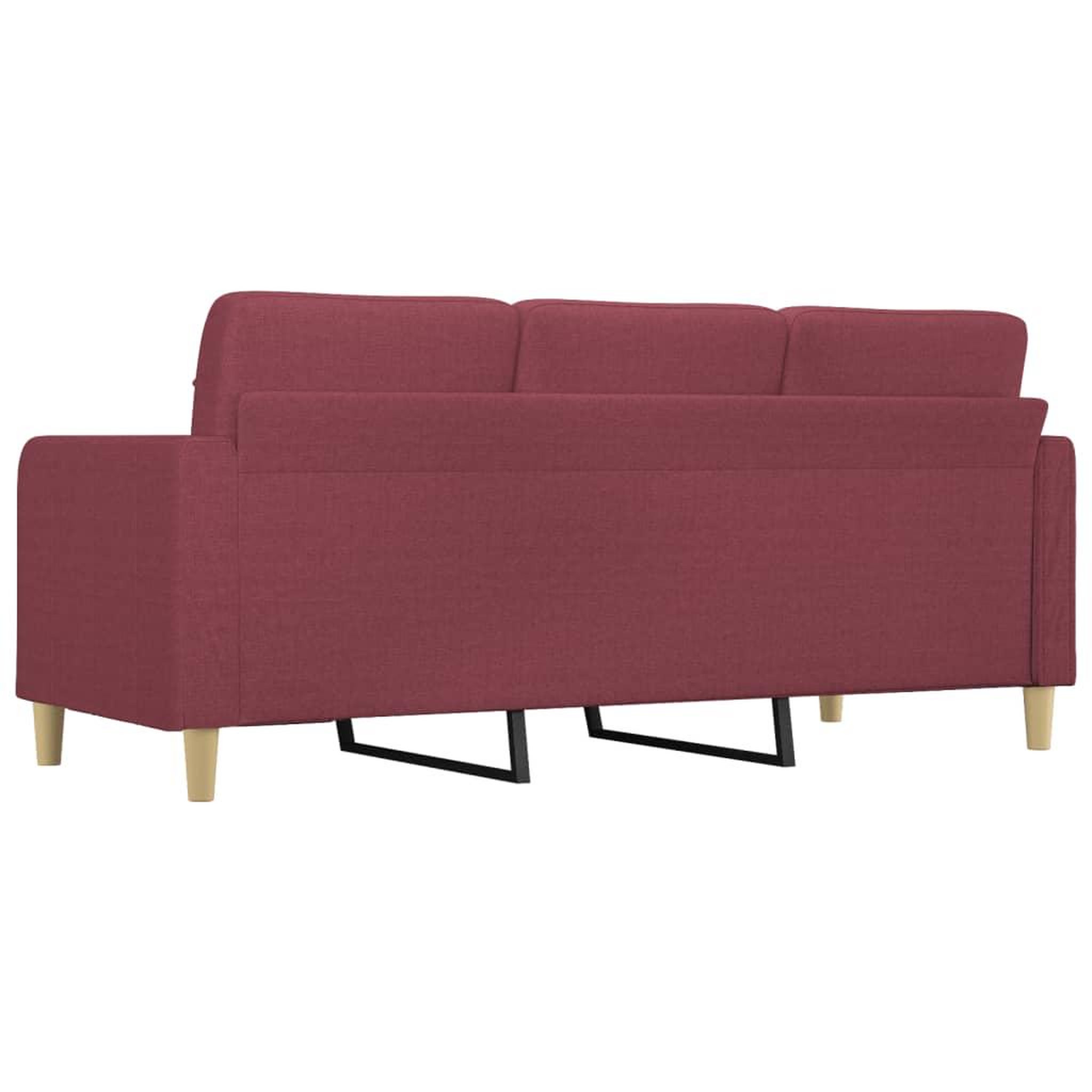 Voir la diapositive 5 : VIDAXL Canape a 3 places Rouge bordeaux 180 cm Tissu