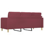 Voir la diapositive 5 : VIDAXL Canape a 3 places Rouge bordeaux 180 cm Tissu