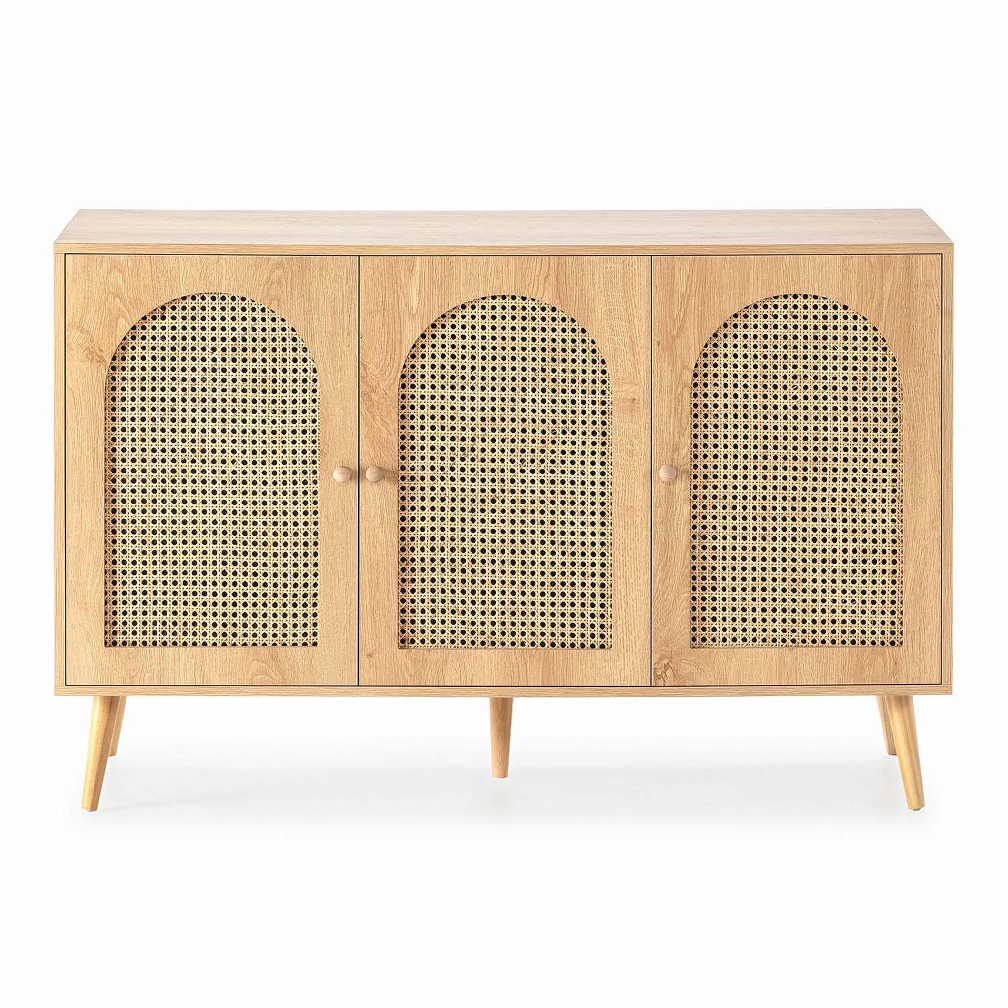 Voir la diapositive 4 : VS VENTA-STOCK Buffet Luna 3 portes couleur Chêne