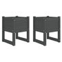 Voir la diapositive 2 : VIDAXL Jardinieres 2 pcs Gris 40x40x52,5 cm Bois massif de pin