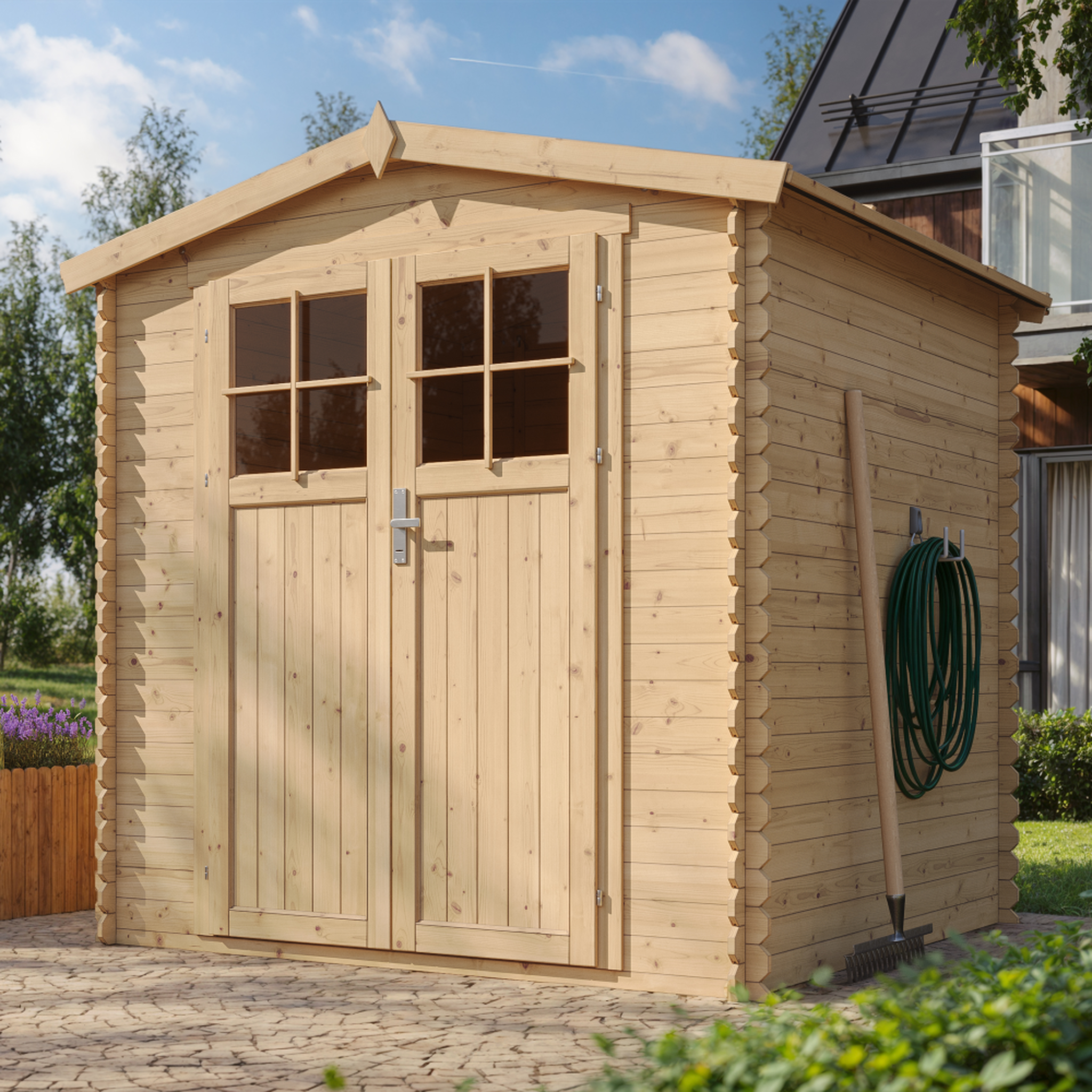 Voir la diapositive 4 : TIMBELA Abri de Jardin en Bois 3,53 m², Cabanon Jardin Exterieur à Outils  M343F