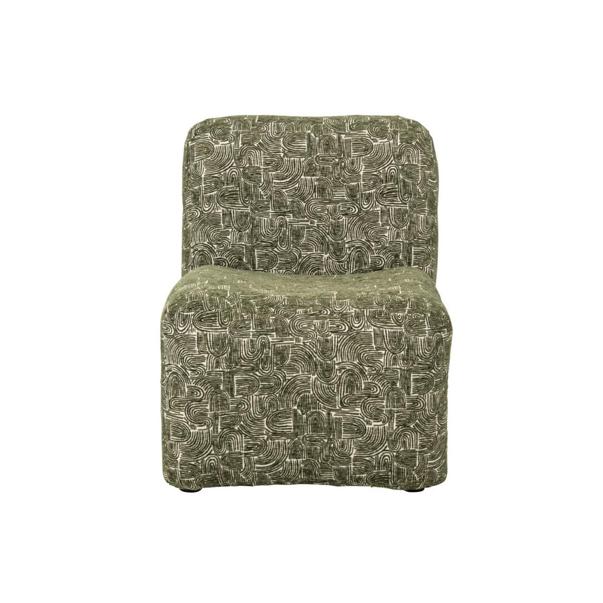 Voir la diapositive 2 : J-LINE Fauteuil design organique  margo  87cm vert foncé