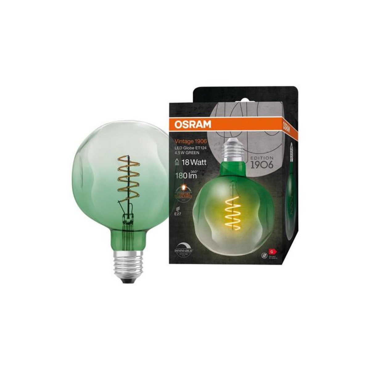 Osram 1906 ET124 CLAIR FIL VERT 4.5W E27 CHD OSRAM - 4058075761858