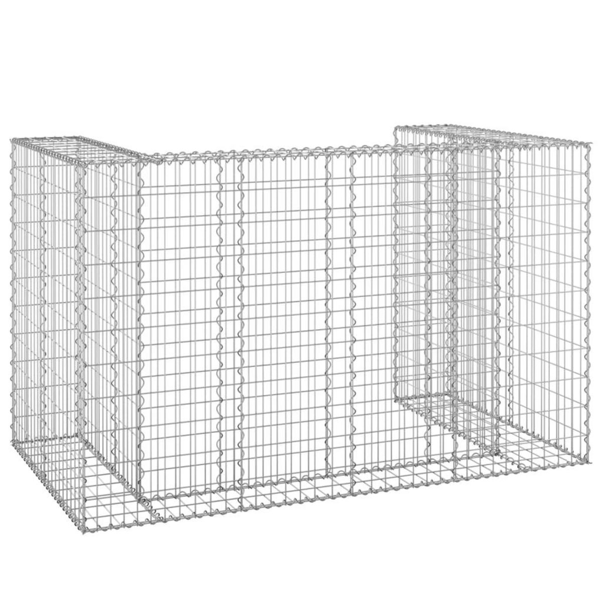 VIDAXL Mur en gabion pour poubelles Acier galvanise 180x100x110 cm