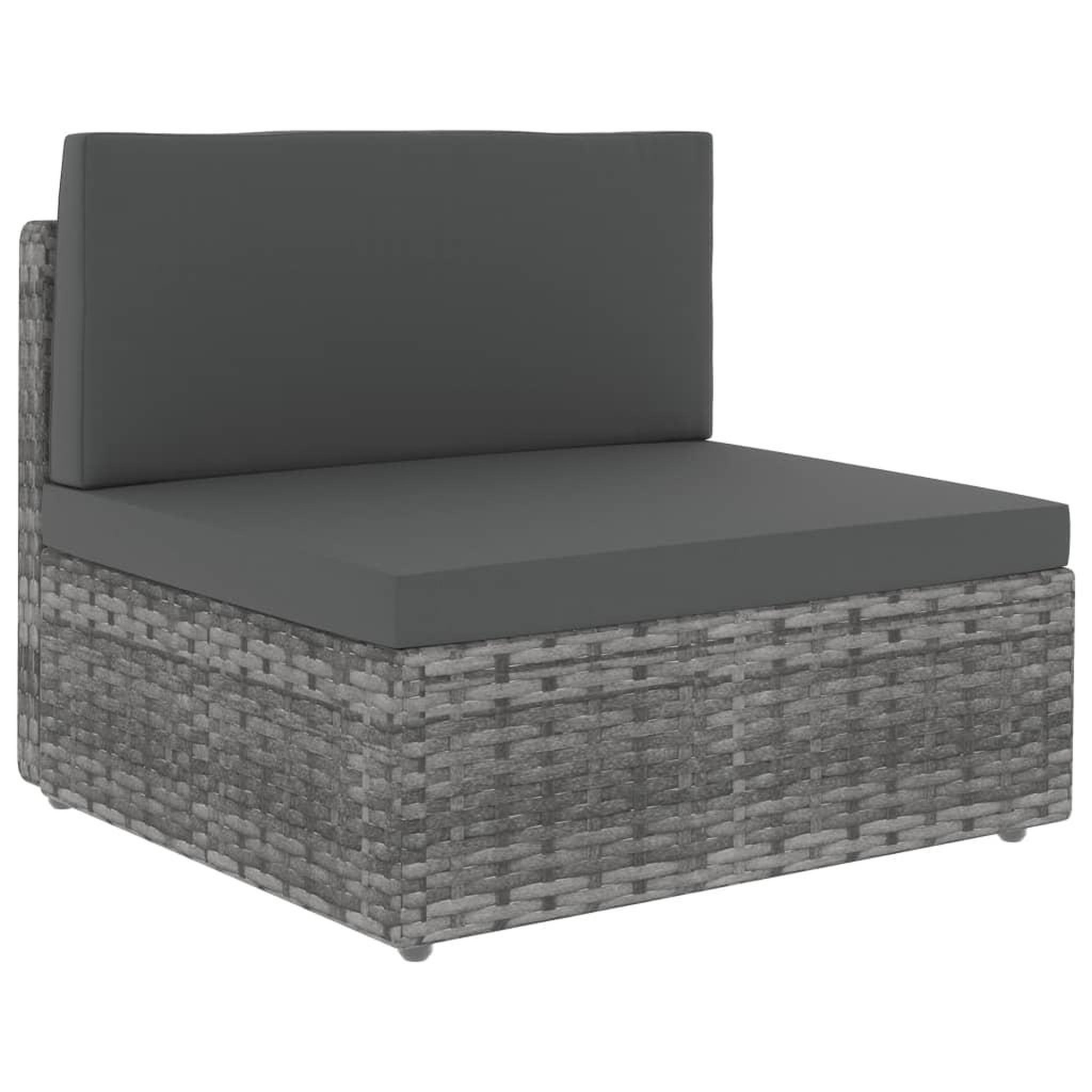 Voir la diapositive 4 : VIDAXL Salon de jardin 4 pcs Resine tressee Gris