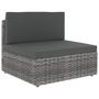 Voir la diapositive 4 : VIDAXL Salon de jardin 4 pcs Resine tressee Gris