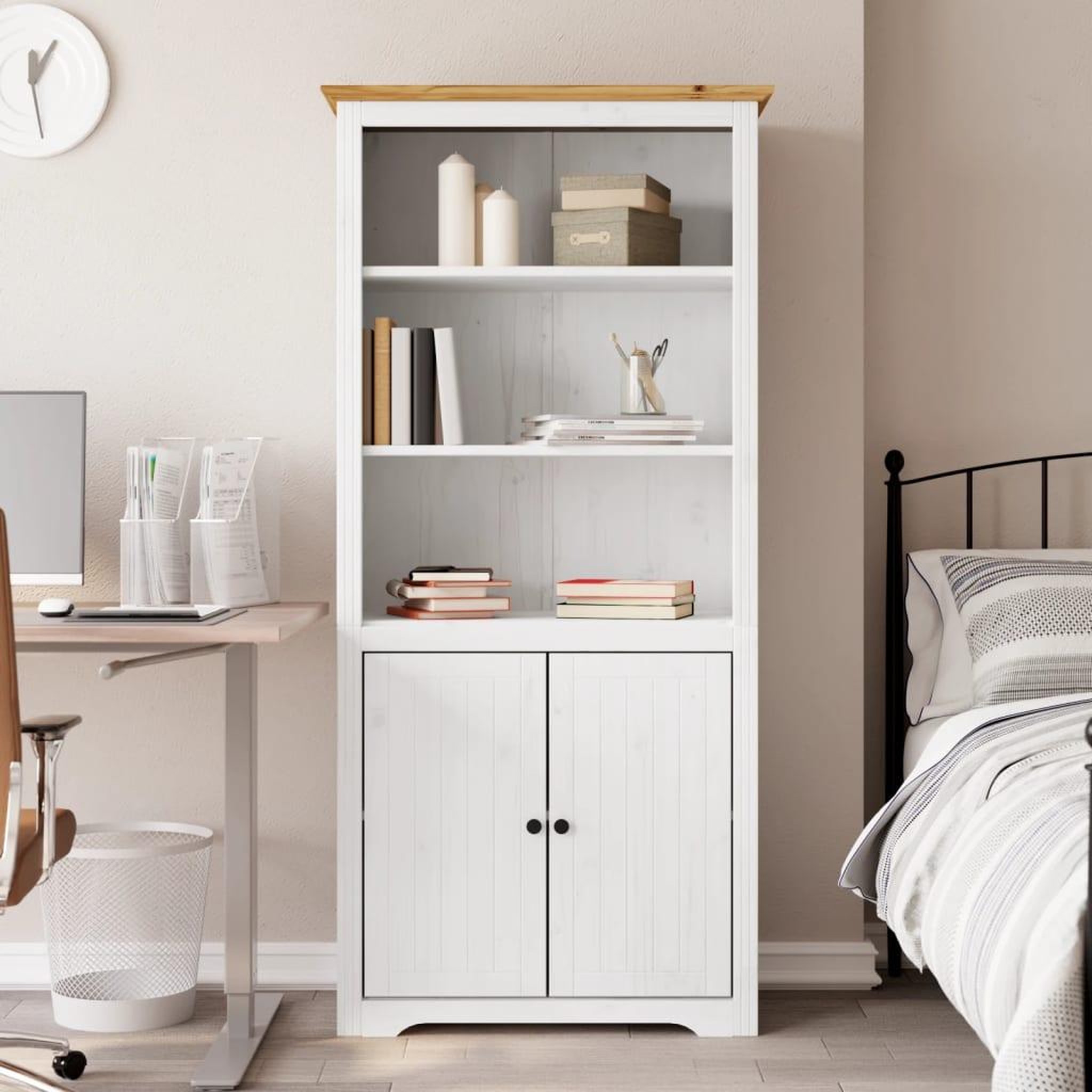VIDAXL Bibliotheque BODO blanc and marron 82x40x173 cm bois massif pin
