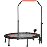 HOMCOM Trampoline de Fitness gym pliable - poignée réglable, écran LCD, 28 ressorts - Ø 102 cm - noir rouge