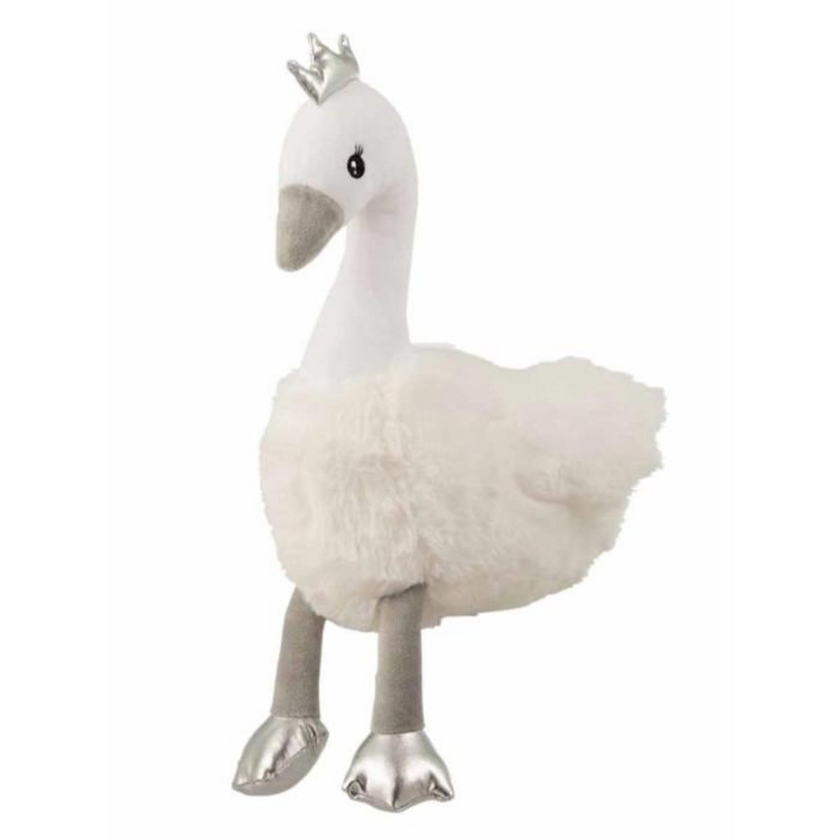 Paris Prix Peluche Enfant  Cygne  40cm Blanc & Argent
