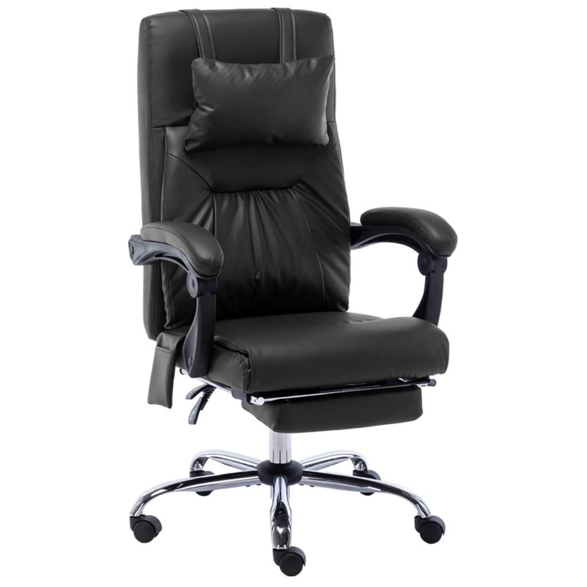VIDAXL Chaise de bureau de massage Noir Similicuir