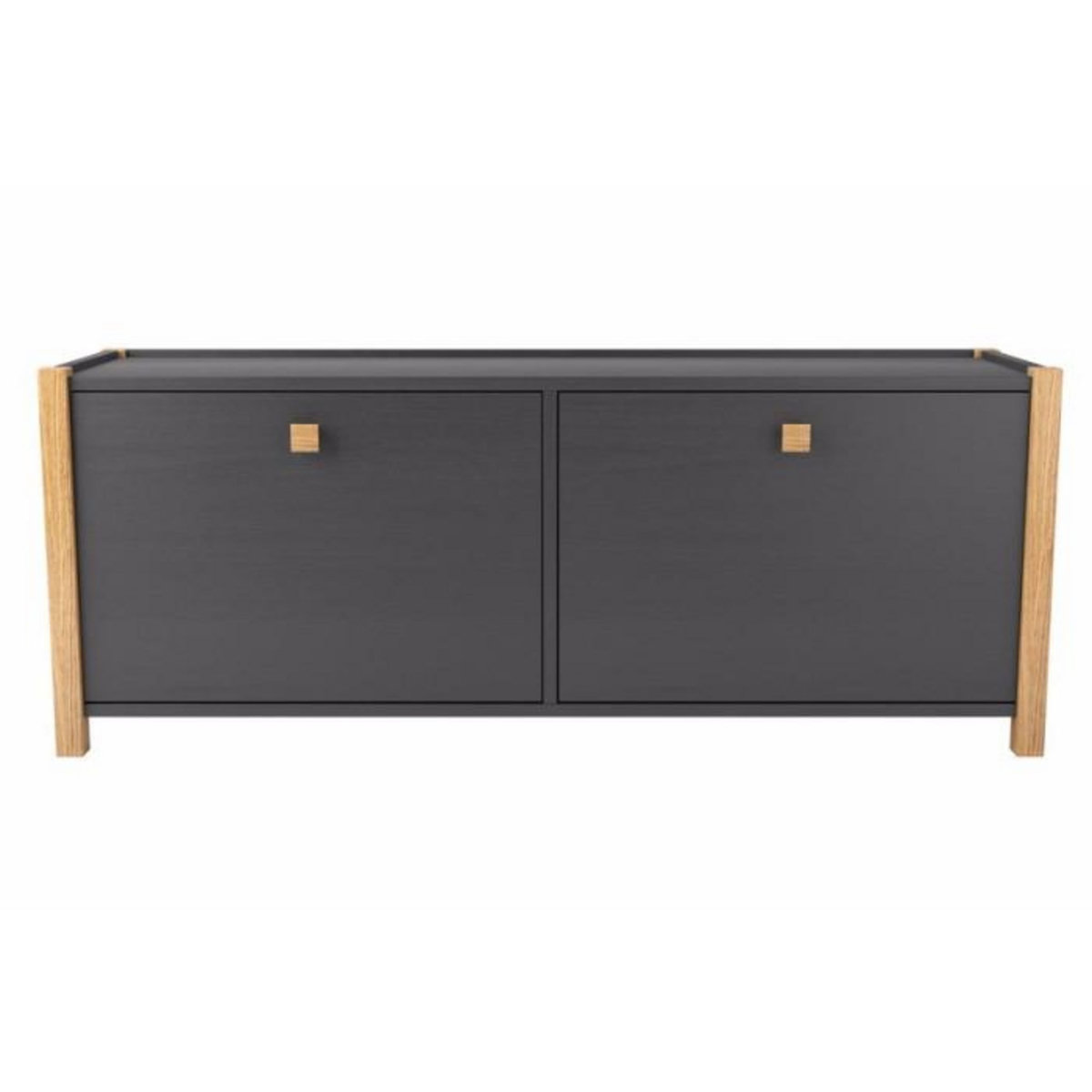 Paris Prix Meuble à Chaussures 2 Compartiments  Hannover  125cm Gris