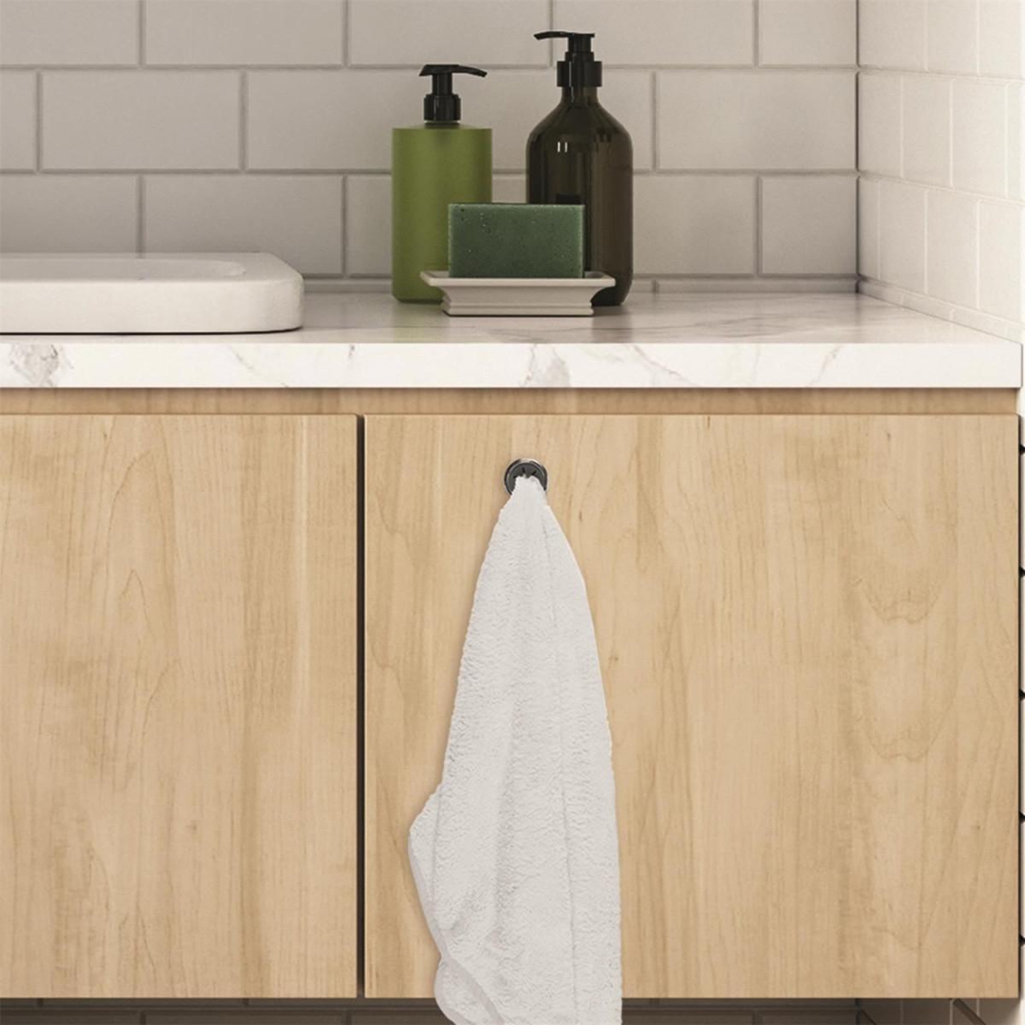 Voir la diapositive 4 : Je cherche une idee Accroche torchon  adhésif  4cm gris & noir