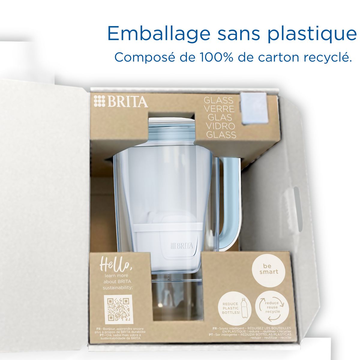 BRITA BRITA Carafe en verre bleue (2,5L) inclus 1 cartouche filtrante BRITA MAXTRA PRO All-in-1