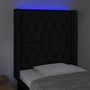 Voir la diapositive 4 : VIDAXL Tete de lit a LED Noir 83x16x118/128 cm Tissu