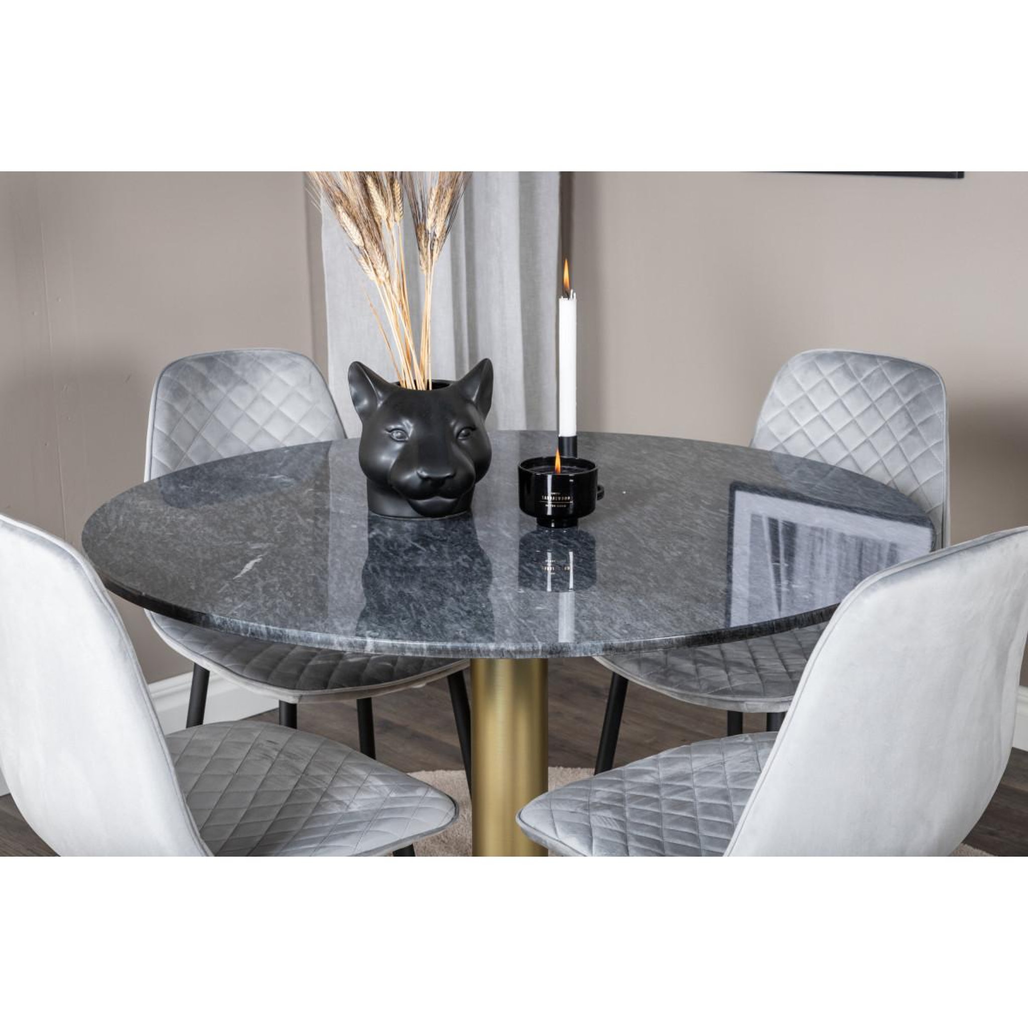 Voir la diapositive 6 : Paris Prix Ensemble table à manger & 4 chaises design  estelle ii & polar i  106cm gris foncé & gris