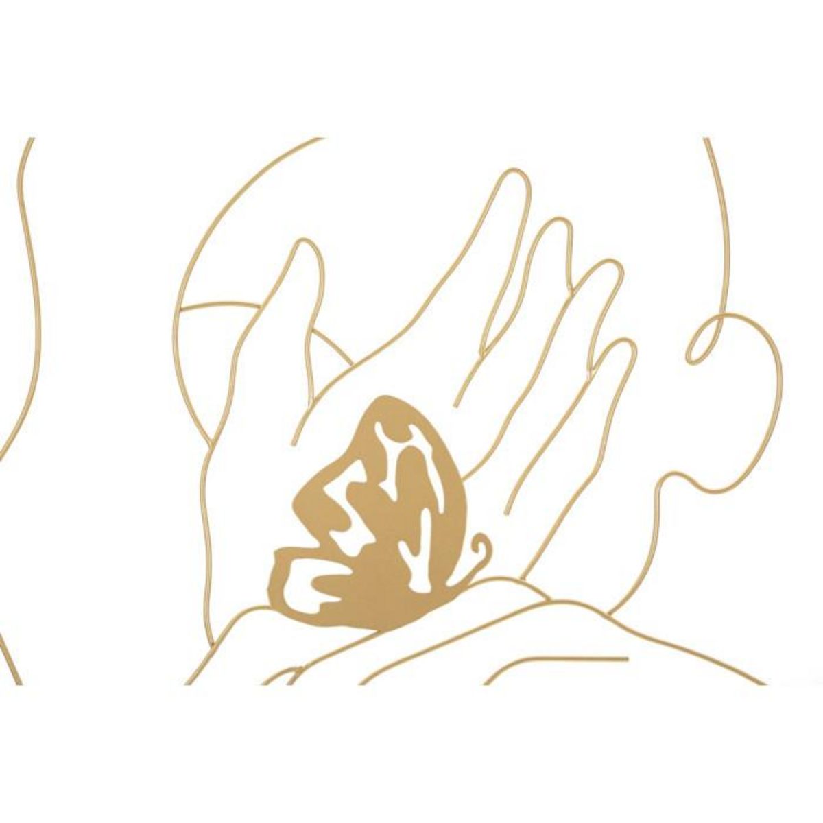 Paris Prix Décoration Murale Encadrée en Métal  Mains Visage  80cm Or