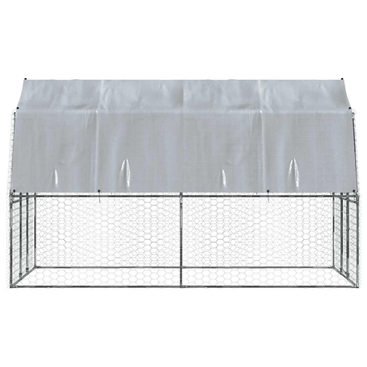 VIDAXL Cage pour chiens avec toit et porte argente acier galvanise