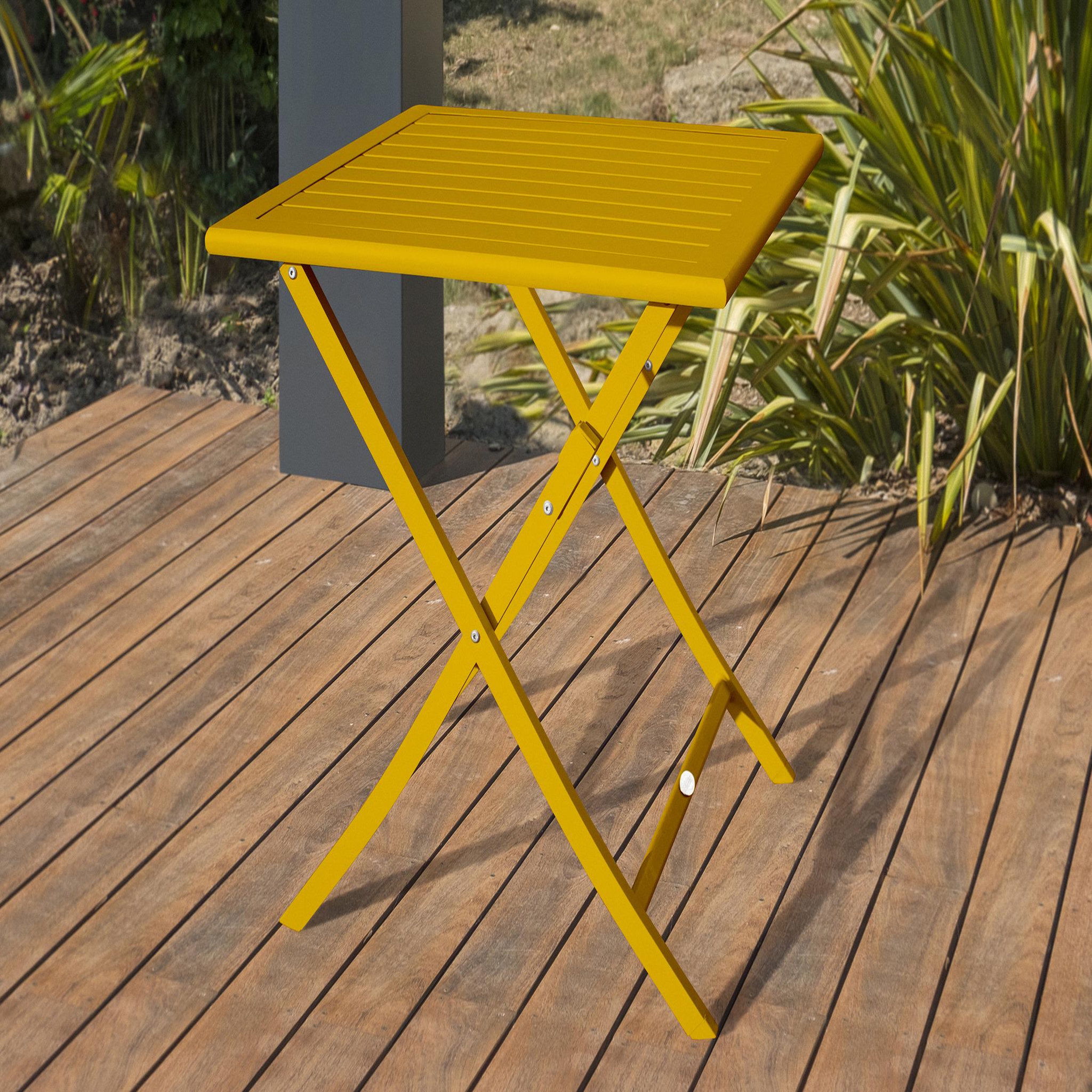 Voir la diapositive 4 : DCB GARDEN Ensemble repas de jardin carré en aluminium (2 places)