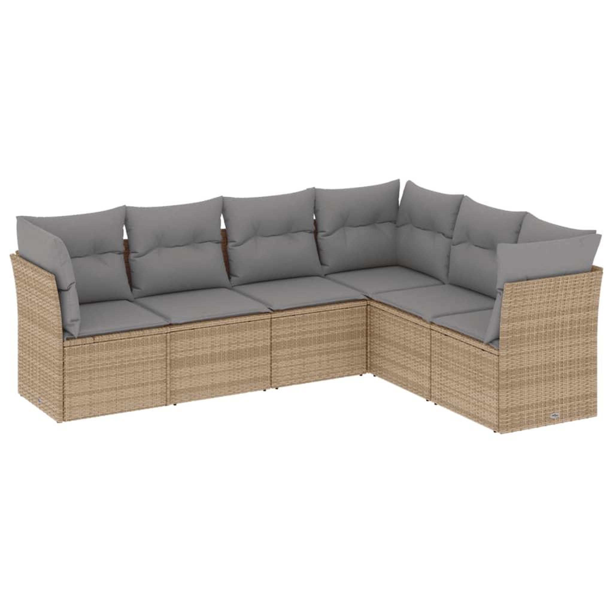 Voir la diapositive 2 : VIDAXL Salon de jardin avec coussins 6 pcs beige resine tressee