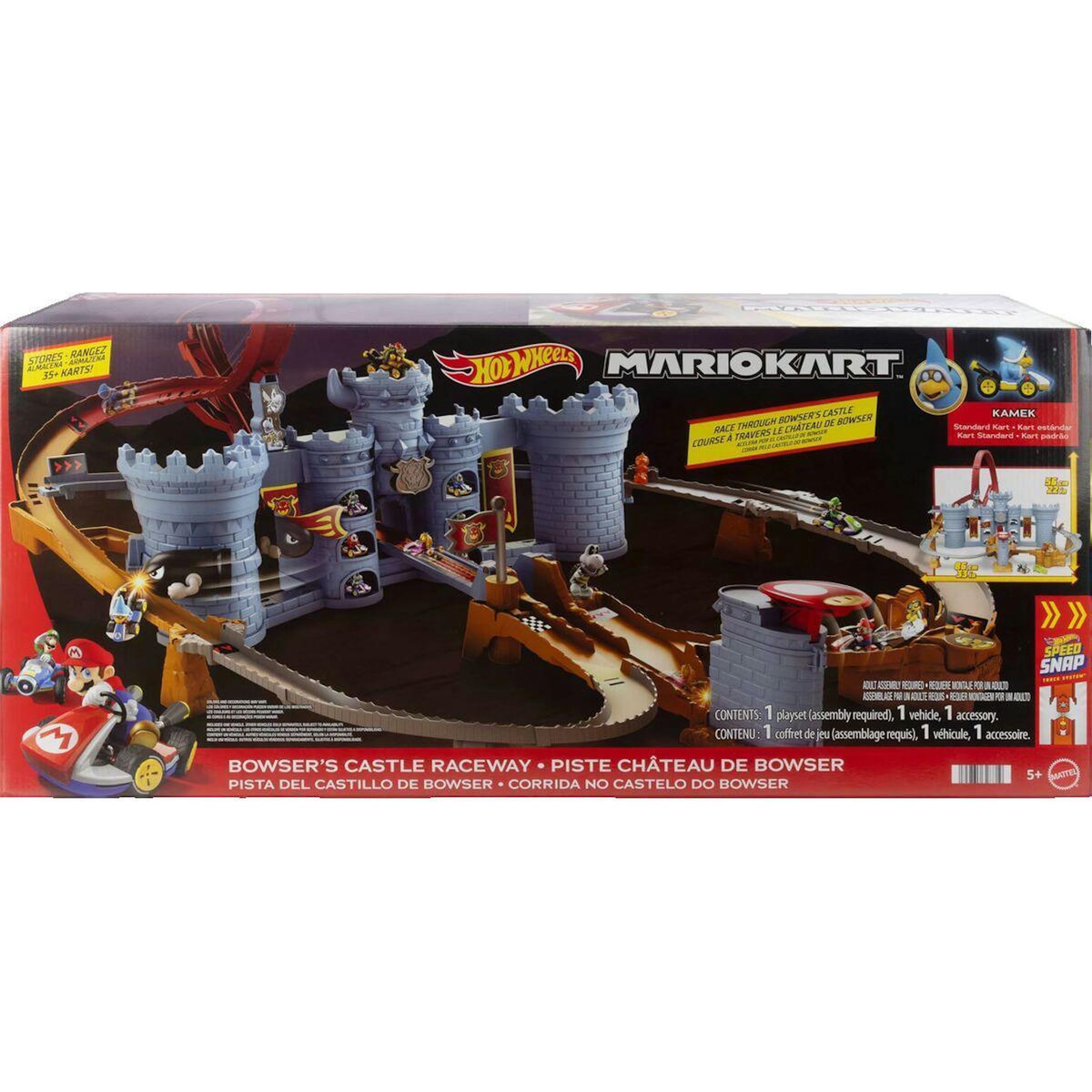 Hot Wheels Véhicule Hot Wheels Château de Bowser Mario Kart