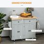 Voir la diapositive 6 : HOMCOM Desserte de cuisine multi rangements 2 tiroirs 2 placard 2 portes avec étagère range-bouteille porte-torchons MDF hévéa