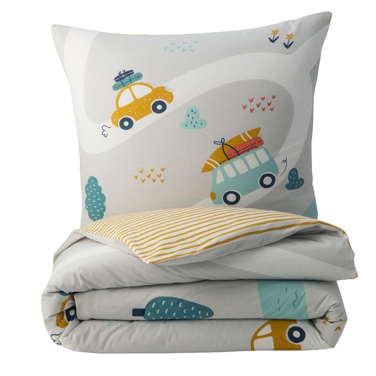 FUTURE HOME Parure de lit enfant circuit voiture 140x200cm