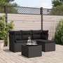 Voir la diapositive 1 : VIDAXL Salon de jardin 5 pcs avec coussins noir resine tressee