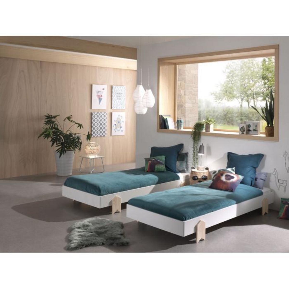 Paris Prix Lit Enfant en Bois  Modulo Arrow II  90x200cm Blanc