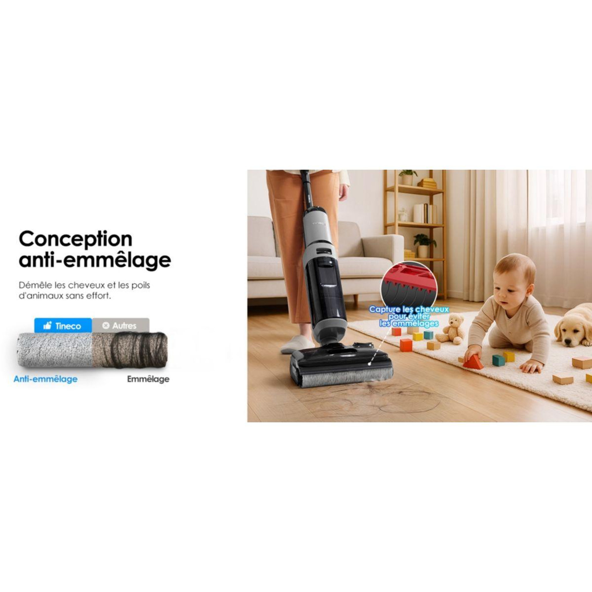 Voir la diapositive 2 : TINECO Aspirateur laveur floor one i5 stretch plus light gris