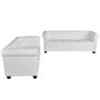 Voir la diapositive 2 : VIDAXL Canape Chesterfield a 2 places et a 3 places blanc