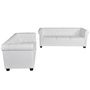 Voir la diapositive 2 : VIDAXL Canape Chesterfield a 2 places et a 3 places blanc