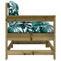 Voir la diapositive 4 : VIDAXL Chaise de jardin avec coussins bois de pin impregne
