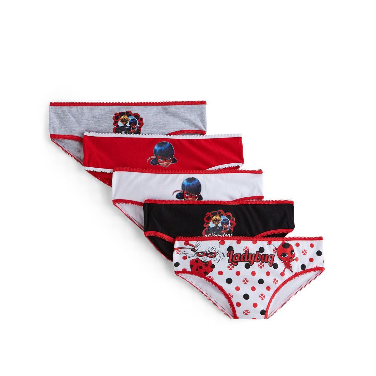 Miraculous Lot de 5 culottes fille