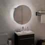 Voir la diapositive 3 : VIDAXL Armoire de salle de bain miroir rond et LED Chene 40x40x17,5 cm